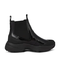 Women Woden Hega Patent Waterproof - Black