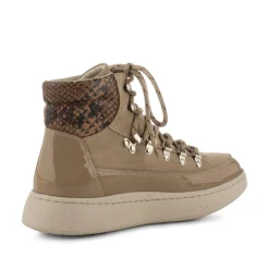 Women Woden Iris Snake Patent - Coffee Cream