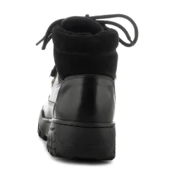 Women Woden Iris Track Leather - Black