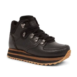 Women Woden Mille Croco Shiny Plateau - Black