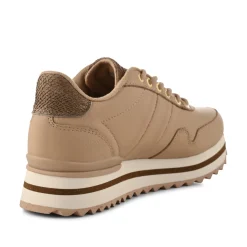 Women Woden Nora III Full Leather Plateau - Coffee Cream