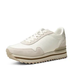 Women Woden Nora III Leather Plateau - Blanc De Blanc