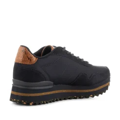 Women Woden Nora III Leather Plateau - Dark Navy
