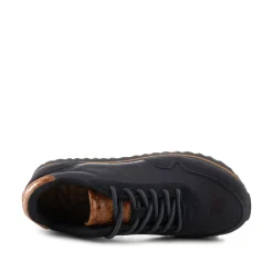 Women Woden Nora III Leather Plateau - Dark Navy
