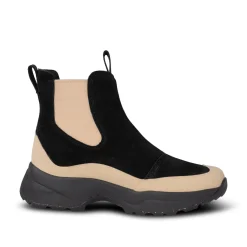 Women Woden Solveig Suede Waterproof - Black/Coffee Cream