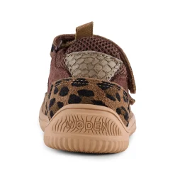 Kids Woden Tristan Sandal Print - Leopard